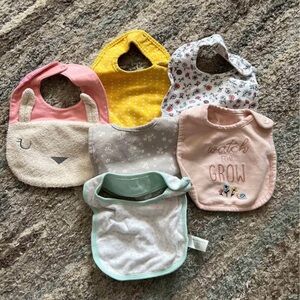 Assorted Baby Bibs Set - Pink, Yellow, Gray